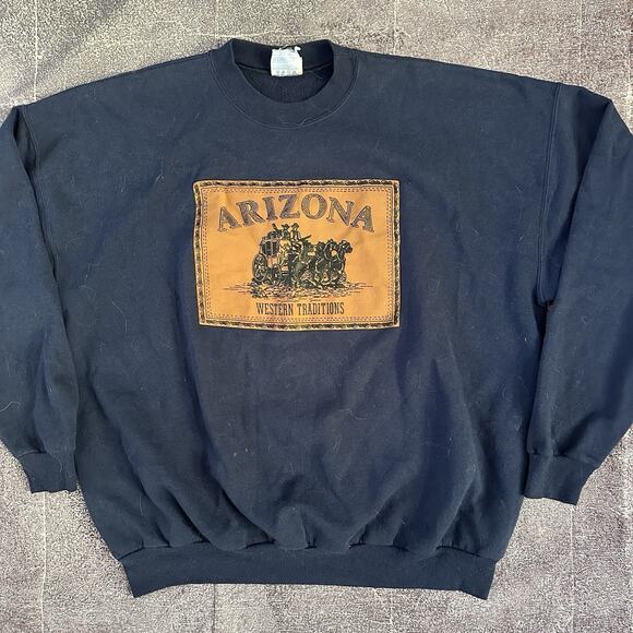 Men's Vintage 90's Hanes Arizona Western Traditions Crewneck Sweatshirt Sz 2XL - Picture 1 of 3